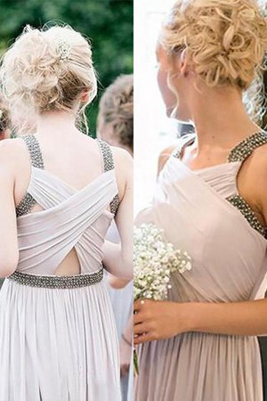 Abito da Damigella in Chiffon con Perline Principessa Largo Bretelle A-Line - Foto 1