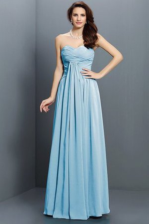 Herz-Ausschnitt Satin Ärmelloses Brautjungfernkleid mit Drapierung mit Plissierungen - Bild 3