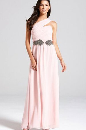 Robe demoiselle d'honneur longue derniere tendance avec chiffon d'épaule asymétrique ceinture - Photo 1