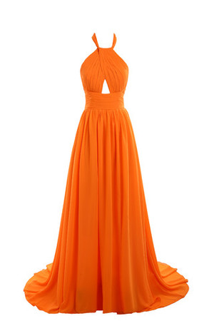 Ärmellos Chiffon Etui trägerlos ausgefallenes konservatives Abendkleid - Bild 1