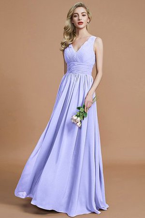 Abito da Damigella A-Line Principessa A Terra Senza Maniche in Chiffon - Foto 22