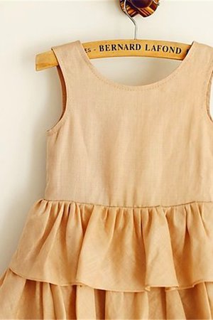 Robe de cortège enfant naturel avec gradins en chiffon longueur mollet de princesse - Photo 4