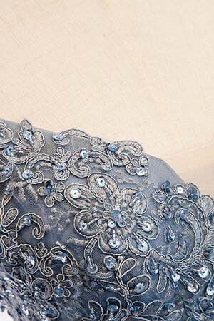 Satin Tüll Gewinnend Cocktailkleid mit Rücken Schnürung mit Rüschen - Bild 4