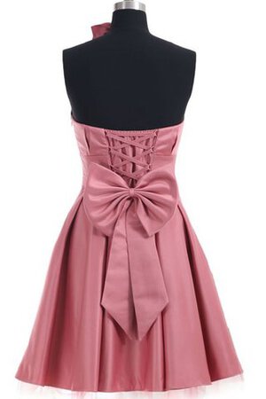 Normale Taille plissiertes Ärmelloses trägerloser Ausschnitt A-Line mini Brautjungfernkleid - Bild 3