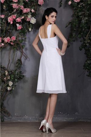 Robe demoiselle d'honneur naturel plissage bref de longueur à genou avec zip - Photo 30