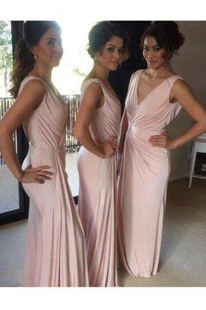 Robe demoiselle d'honneur naturel en tissu pailleté avec zip de fourreau avec chiffon - Photo 1