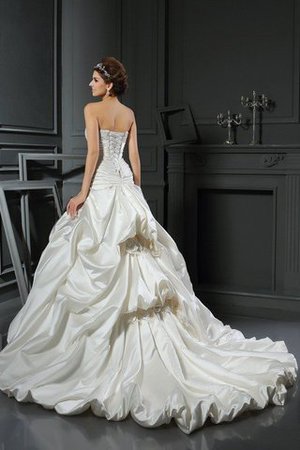 Robe de mariée longue delicat en satin cordon col en forme de cœur - Photo 2