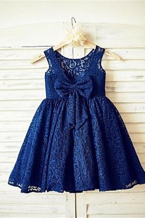 A-Line Prinzessin Ärmellos Blumenmädchenkleid mit Schaufel Ausschnitt mit Blume - Bild 3