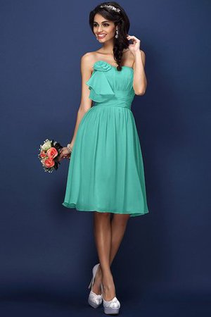 Drapiertes Natürliche Taile Plissiertes Brautjungfernkleid aus Chiffon ohne Ärmeln - Bild 15