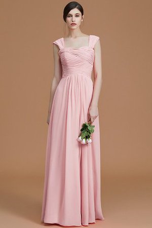 Robe demoiselle d'honneur naturel avec sans manches en chiffon a-ligne ruché - Photo 27