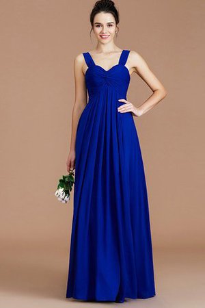 Robe demoiselle d'honneur naturel en chiffon de col en cœur jusqu'au sol d'empire - Photo 1
