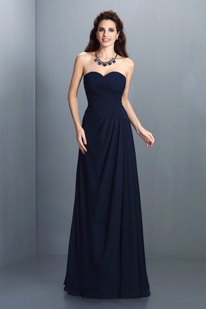 Abito da Damigella Senza Maniche A-Line in Chiffon A Terra con Festone - Foto 1
