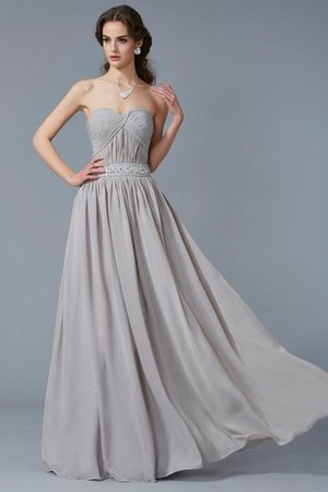 Robe de soirée longue avec sans manches col en forme de cœur a-ligne en chiffon - Photo 1