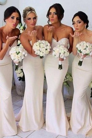 Vestido de Dama de Honor de Corte Sirena en Satén de Escote Corazón de Abalorio - Foto 1
