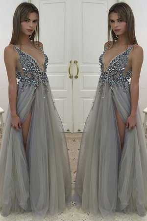 Robe de soirée longue ligne a de princesse avec perle avec sans manches