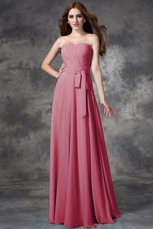 Normale Taille A-Line Chiffon Bodenlanges Anständiges Brautjungfernkleid - Bild 28