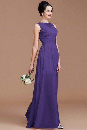 Robe demoiselle d'honneur naturel en chiffon avec zip de princesse au niveau de cou - Photo 30
