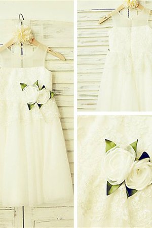 A-Line Normale Taille Bodenlanges Blumenmädchenkleid ohne Ärmeln aus Tüll - Bild 5