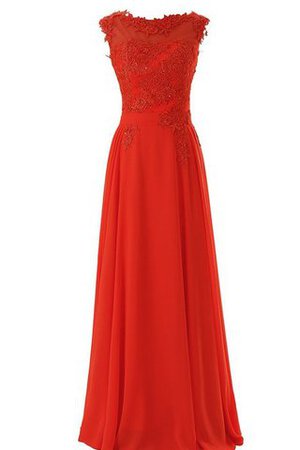 Abito da Damigella con Applique in Chiffon Semplice con Manica Corte Cappellino lusso - Foto 4