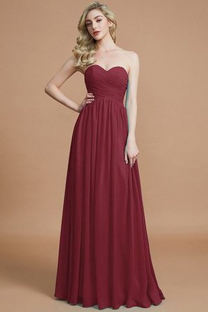Herz-Ausschnitt Chiffon Ärmelloses Normale Taille Brautjungfernkleid mit hoher Tailler - Bild 10