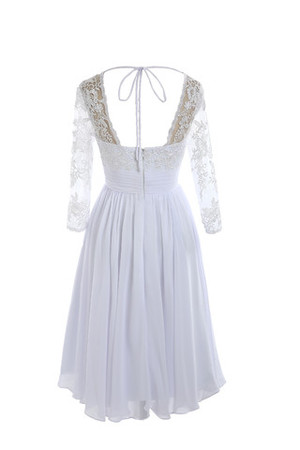 Formal Vestido de Novia en Encaje de Recatado de Lujoso de Largo - Foto 6