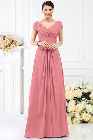 Robe demoiselle d'honneur plissage longue avec fronce a-ligne avec chiffon - Photo 28