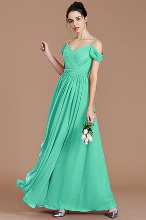 Prinzessin Chiffon Ärmelloses Schulterfreier Ausschnitt Bodenlanges Brautjungfernkleid - Bild 21