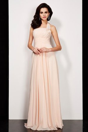 Robe de soirée naturel longue plissé en chiffon avec sans manches - Photo 1
