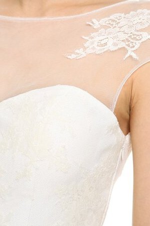 Robe de mariée naturel simple a-ligne col en bateau avec manche courte - Photo 4