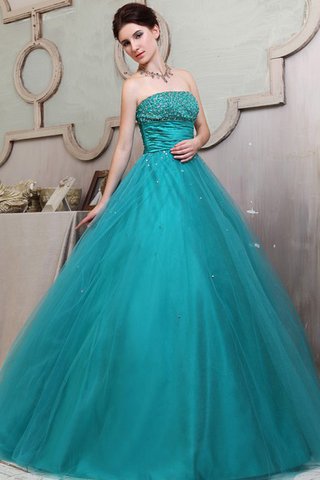 Vestido de Quinceañeras de Corte Evasé de Corte-A de Escote sin tirantes de Abalorio - Foto 2