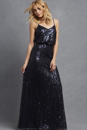 Robe demoiselle d'honneur longue eclaté chic bandouliere spaghetti ligne a - Photo 9