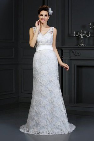 Robe de mariée delicat longue de traîne mi-longue de col en cœur fermeutre eclair - Photo 1