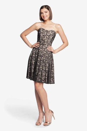 Elegante Vestido de Dama de Honor de Corte-A de Escote sin tirantes de Corto - Foto 5