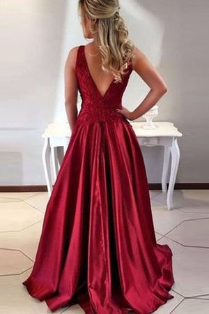 A-Line Prinzessin Tolle Ärmelloses Abendkleid mit Applikation - Bild 2