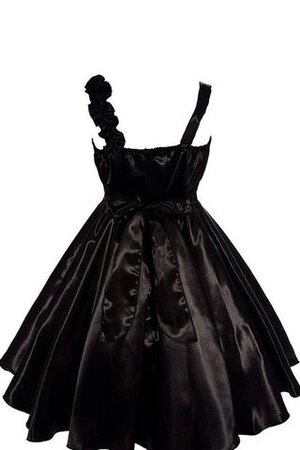 Robe de cortège enfant plissé d'epaule ecrite avec fleurs a-ligne avec sans manches - Photo 3