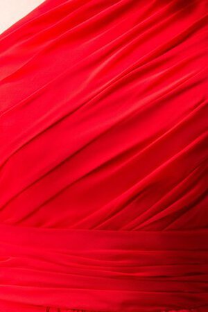 Chiffon Ein Schulter schlichtes bodenlanges luxus Brautjungfernkleid mit Blume - Bild 3