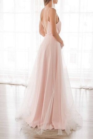 A-Line Modisch Bodenlanges Brautkleid mit Reißverschluss ohne Ärmeln - Bild 3