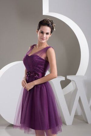 Tüll knielanges Jugendweihekleid mit Blume mit Spaghettiträger - Bild 7