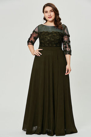 3 /4 Länge Ärmeln Wunderbar Sittsames Bodenlanges Luxus Abendkleid - Bild 4
