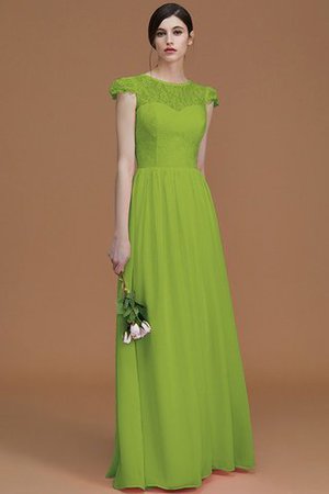 A-Linie Normale Taille Reißverschluss Bodenlanges Brautjungfernkleid mit Bordüre - Bild 20