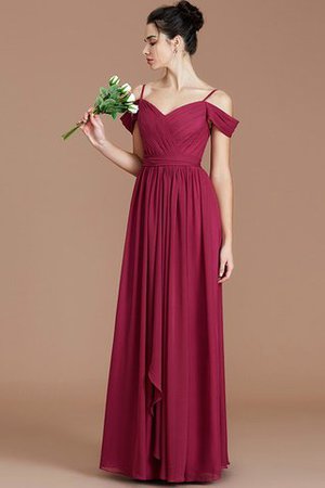 Vestido de Dama de Honor de Escote con Hombros caídos de Volantes Adorno - Foto 3