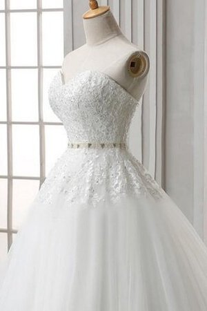 Herz-Ausschnitt Duchesse-Linie Empire bodenlanges Brautkleid mit Bordüre mit Applikation - Bild 4
