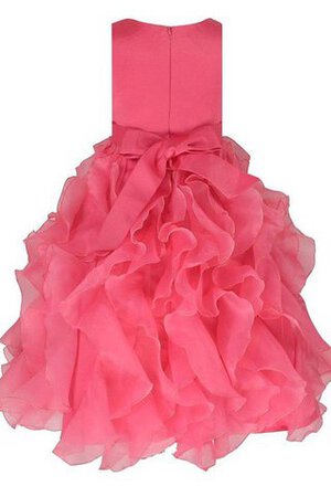 Reißverschluss a linie knöchellanges wadenlanges Blumenmädchenkleid ohne Ärmeln mit Blume - Bild 3