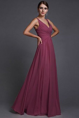 Normale Taille A Linie V-Ausschnitt Prinzessin Bodenlanges Brautjungfernkleid - Bild 3