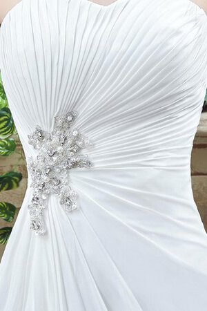 Abito da Sposa Spazzola Treno Cinghia in rilievo A Terra con Perline Senza Vita Semplice - Foto 2