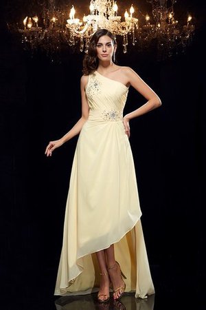 Robe de bal naturel d'épaule asymétrique haut bas avec sans manches asymétrique - Photo 4