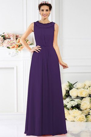Abito da Damigella Alta Vita con Perline in Chiffon A Terra A-Line - Foto 12