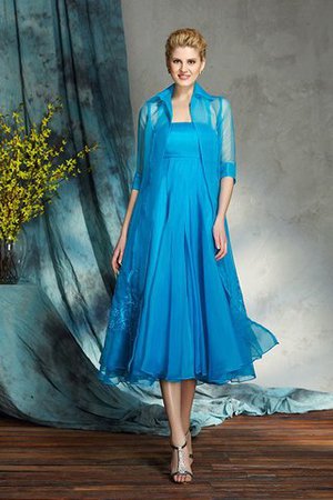 Organza Trägerloser Ausschnitt Prinzessin Wadenlanges Brautmutterkleid mit Reißverschluss - Bild 7