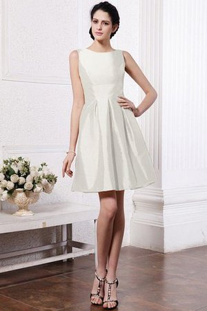 A-Line Normale Taille Schaufel-Ausschnitt Mini Brautjungfernkleid aus Taft - Bild 28