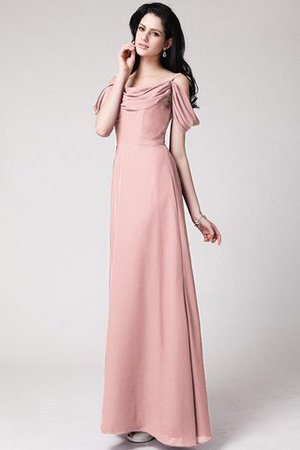 Ärmelloses Normale Taille Chiffon Bodenlanges Anständiges Brautjungfernkleid - Bild 20